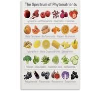 RNUMLIGH Plant Nutrients Spectrum Chart, Phytonutrients & Antioxidants Guide, Healthy Eating Poster for Kitchen Decor(Unframed,12x18inch(30x45cm))