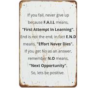 RNUMLIGH Positivity Motivational Quote Distressed Tin Sign For Office Pub Kitchen Dining Room Wall 8 X 12 in