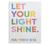 RNUMLIGH Poster Let Your Light Shine Inspirational Quote for Nursery Wall-Art(Framed,12x18inch(30x45cm))