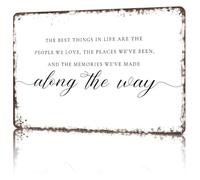 RNUMLIGH Premium Aluminum Sign The Best Things In Life Wall Hanging Outdoor Patio Porch Entryway 8 X 12 inch