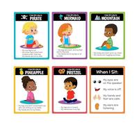 RNUMLIGH Preschool Classroom Decor Circle Time Rules Posters Behavior Management Visuals for Sitting Expectations and Learning(Framed,12x18inch(30x45cm))