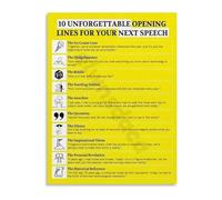 RNUMLIGH Professional Presentation Skills Canvas Wall-Art Poster with Powerful Opening Lines for Public Speaking Training Office(Unframed,08x12inch(20x30cm))