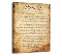 RNUMLIGH Psalm 67 Scripture Wall-Art Canvas Print Vertical Set for Living Room Office Decor(Framed,12x18inch(30x45cm))
