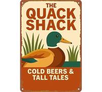 RNUMLIGH Quack Shack Campground Tavern Metal Sign Retro Style 12x8 Inch