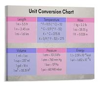RNUMLIGH Quick Reference Chart for Unit Conversions Math Science Educational Poster School Classroom Wall-Art(Unframed,16x24inch(40x60cm))