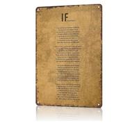 RNUMLIGH Quirky Metal Sign If Rudyard Kipling Poem Classic Tin Plaque For Dormitory Apartment Studio Hallway 8 X 12 inch