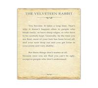 RNUMLIGH Quote Wall-Art The Velveteen Rabbit You Become Inspirational Decor for Childrens Room Office(Framed,08x12inch(20x30cm))