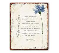 RNUMLIGH Religious Metal Tin Sign Inspirational Gods Word Is A Double Edged Sword Decor For Bedroom Living Room Home 8 X 12 inch