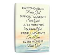RNUMLIGH Religious Wall-Art Praise God Canvas Print with Scripture Quote for Home Church and Office Decor(Framed,16x24inch(40x60cm))