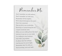 RNUMLIGH “Remember Me” Canvas Wall-Art, Minimalist Quote Poster, Aesthetic Black Text Painting, Simple Home Office Decor(Framed,16x24inch(40x60cm))