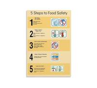 RNUMLIGH Restaurant Kitchen Rules Metal Sign Food Hygiene Checklist Health Code Chart for Cafe Home Kitchen Wall-Art 8 X 12 in
