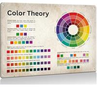 RNUMLIGH Retro Color Theory Metal Sign Color Wheel Knowledge Wall Hanging for Living Room Studio Decor 8 X 12 in
