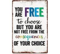 RNUMLIGH Retro Inspirational Wall Decor Tin Sign 8 X 12 in | Easy with nails tape rope four corner round holes metal sign