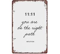 RNUMLIGH Retro Metal Sign 1111 Angel Number Manifestation Vintage Spiritual Wall Decor Divine Timing Plaque For Office Bedroom 8 X 12 inch