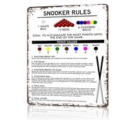 RNUMLIGH Retro Snooker Regulations Tin Sign Billiard Accessories Poster for Game Room Basement Bar Tavern Pub Lounge 8 X 12 inch