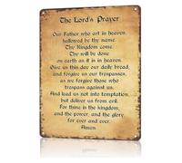 RNUMLIGH Retro The Lords Prayer Tin Sign Humorous Wall Hanging for Man Cave Garage Game Room 8 X 12 in