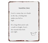 RNUMLIGH Romantic Vintage Love Quote Metal Sign Distressed Border Wall Hanging for Home Living Room Bedroom 8 X 12 in