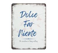RNUMLIGH Rustic Tin Sign The Sweetness of Doing Nothing Quote Slow Living Vintage Metal Wall-Art for Bedroom Office Studio Decor 8 X 12 inch
