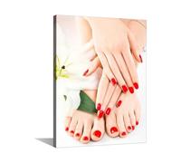 RNUMLIGH Salon Spa Wall-Art Elegant Nail Art and Manicure Pedicure Decor Poster for Waiting Room Reception Area(Framed,08x12inch(20x30cm))