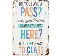 RNUMLIGH School Metal Sign Where Is Your Pass Nurse Office Decor For Clinic Health Room Infirmary Wall Hanging Tin Plaque 8 X 12 inch