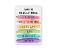 RNUMLIGH School Nurse Door Sign Where is the Office Classroom Teacher Back to Decor Clinic Wall Poster(Framed,08x12inch(20x30cm))