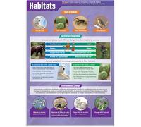 RNUMLIGH Science Classroom Decor Habitats and Ecosystems STEM Poster for Middle High School Biology Learning(Unframed,08x12inch(20x30cm))