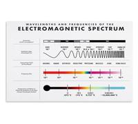RNUMLIGH Science Wall-Art Electromagnetic Spectrum Chart Canvas Print Poster for G ecor Home Office Laboratory Study Room(Framed,08x12inch(20x30cm))