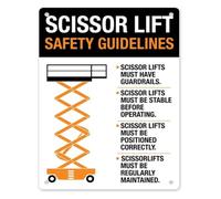 RNUMLIGH Scissor Lift Do's and Don' Metal Tin Sign 8 X 12 in Industrial Vintage Wall Hanging for Studio