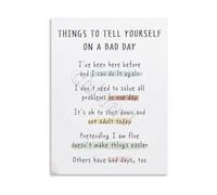 RNUMLIGH Self Care Affirmations Poster Uplifting Wall-Art Canvas Print for Bedroom Decor Encouraging Words for Difficult Days Living Room Home Gift(Framed,16x24inch(40x60cm))