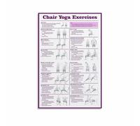 RNUMLIGH Senior Fitness Wall-Art Chair Yoga Poster Seated Stretching Exercise Chart for Elderly Adults Canvas Home Office Decor(Framed,08x12inch(20x30cm))