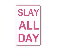 RNUMLIGH Slay All Day Metal Tin Sign Aesthetic Room Decor for Teen Girls Bedroom Wall Hanging 8 X 12 inch