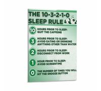 RNUMLIGH Sleep Hygiene Poster 10-3-2-1-0 Rule Guide for Improving and Mental Wellness(Unframed,08x12inch(20x30cm))