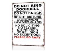 RNUMLIGH Solicitors Not Welcome Metal Sign Doorbell Notice For House Entrance Gate Fence Line Peace Of Mind Decor 8 X 12 inch