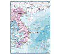 RNUMLIGH Southeast Asia Map Poster Detailed Vietnam and Laos Geography Wall-Art for Travel Themed Decor Home Office or Study(Unframed,08x12inch(20x30cm))