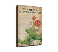 RNUMLIGH Spiritual Wall-Art - Loving-Kindness Prayer Poster on Canvas Yoga Room Decor for Space(Framed,16x24inch(40x60cm))