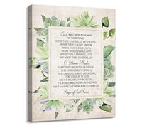 RNUMLIGH St Francis of Assisi Prayer Canvas Print Lord Make Me an Instrument of Your Peace Wall-Art for Bedroom Living Room Decor(Framed,12x18inch(30x45cm))