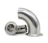 RNUMLIGH Stainless Steel Cast Pipe Fitting, 1.5"- 4" Three-clip 90 Degree Elbow, 304/316L Stainless Steel Fittings, 19mm-108mm Pipe Outer Diameter, 1PCS(SUS316L,76mm Ferrule 91)