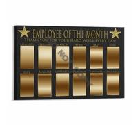 RNUMLIGH Star Employee Award Poster Recognition Wall-Art Office Decor Motivational Team Board Canvas Print for Conference Room(Framed,16x24inch(40x60cm))