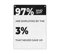 RNUMLIGH Success Quote Metal Sign Motivational Never Give Up Inspirational Wall-Art for Office Home Bar Cafe Gift 8 X 12 in