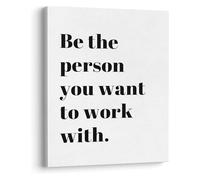 RNUMLIGH Teamwork & Leadership Poster: Be The Person You Want to Work With, Inspirational Art for Office Environment(Unframed,16x24inch(40x60cm))