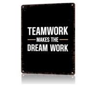 RNUMLIGH Teamwork Makes The Dream Work Motivational Metal Tin Sign For Teacher Student Gift 8 X 12 inch