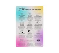 RNUMLIGH The 12 Laws of the Universe Poster, Spiritual Guide & Definitions Canvas Wall-Art for Room, Study, Office(Framed,08x12inch(20x30cm))