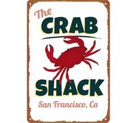 RNUMLIGH The Crab Shack Sign Metal Wall Seafood Restaurant Decor 12x8 Inch