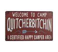 RNUMLIGH The Great Outdoors Metal Sign Vintage Camping Tin Welcome Retro Wall-Art for Cabin Garage Shed 8 X 12 inch