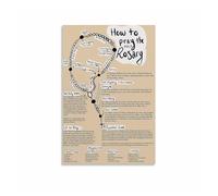RNUMLIGH The Holy Rosary Prayer Guide Poster, Step-by-Step Catholic Devotional Art for Chapel, Space, Home(Unframed,08x12inch(20x30cm))