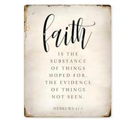 RNUMLIGH Things Hoped For Not Seen Faith Hebrews 11:1 Metal Tin Sign 8 X 12 in Vintage Inspirational Wall-Art for Entryway