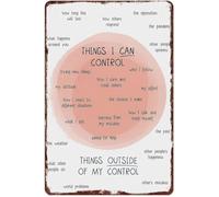 RNUMLIGH Things I Can Control Motivational List on Retro Metal Sign for Home Office or Living Room Wall 8 X 12 in