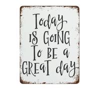 RNUMLIGH Vibes Metal Tin Sign Today Is Going To Be A Great Day Motivational Wall-Art 8 X 12 in