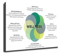 RNUMLIGH Vintage 8 Dimensions of Wellness Chart Educational Poster Canvas Print Wall-Art for Living Room Home Office(Framed,16x24inch(40x60cm))