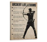RNUMLIGH Vintage Archery Poster Motivational Quote Canvas Print Life Lessons Wall-Art for Men Hunting Cabin Bedroom Office Decor(Unframed,16x24inch(40x60cm))